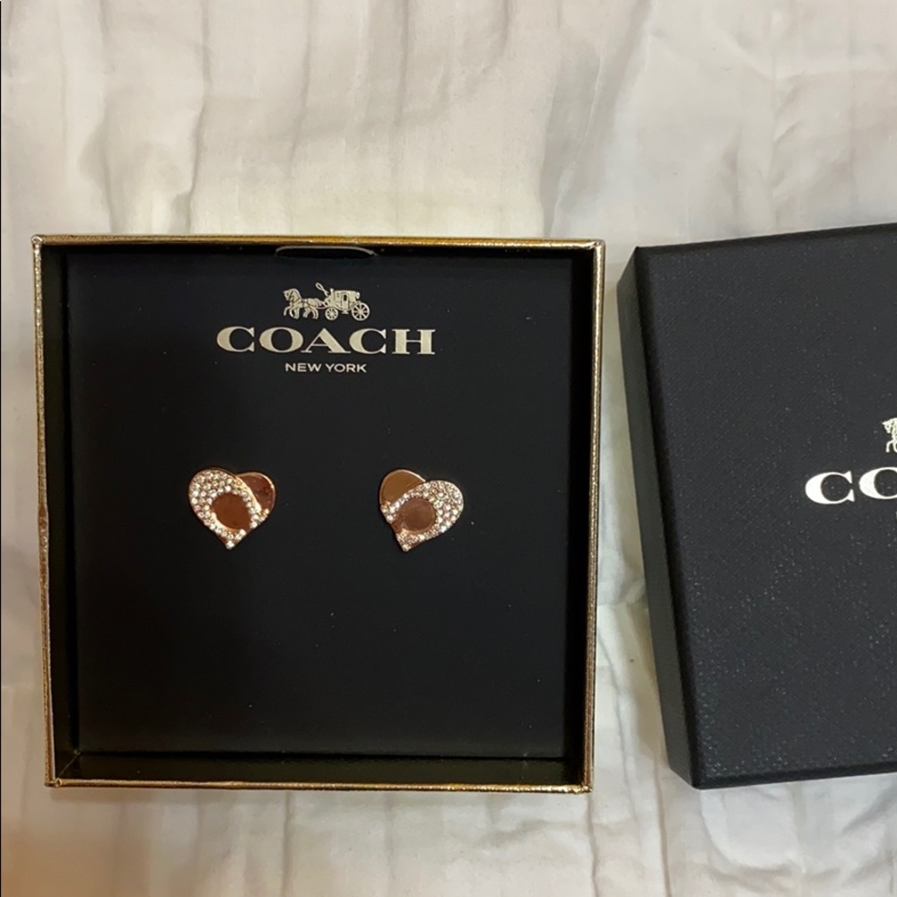 Coach Heart Stud Earings